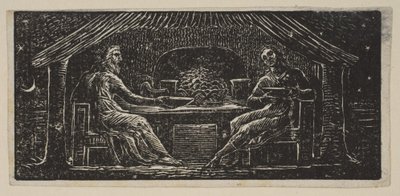 Thenot e Colinet mangiano il loro pasto serale, da Le pastorali di Virgilio di Thornton da William Blake