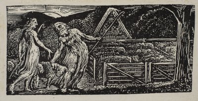 Thenot e Colinet guidano i loro greggi insieme, dai Pastorali di Virgilio di Thornton da William Blake