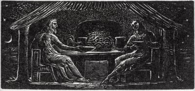 Thenot e Colinet cenano insieme, illustrazione da 