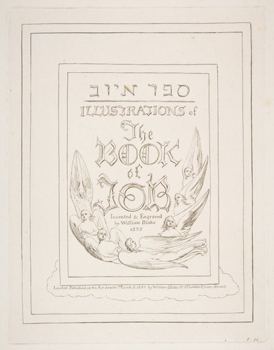 Pagina del titolo, da Illustrazioni del Libro di Giobbe, 1825-26 da William Blake