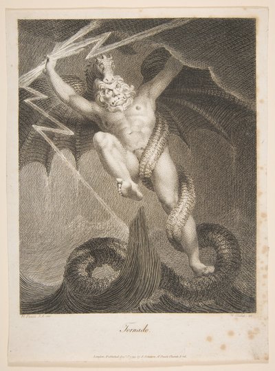 Tornado-Zeus che combatte Tifone, Erasmus Darwin, Il Giardino Botanico da William Blake
