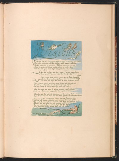 Visioni delle figlie di Albion, Tavola 4, "Visioni | Schiavizzate le figlie . . . . " da William Blake