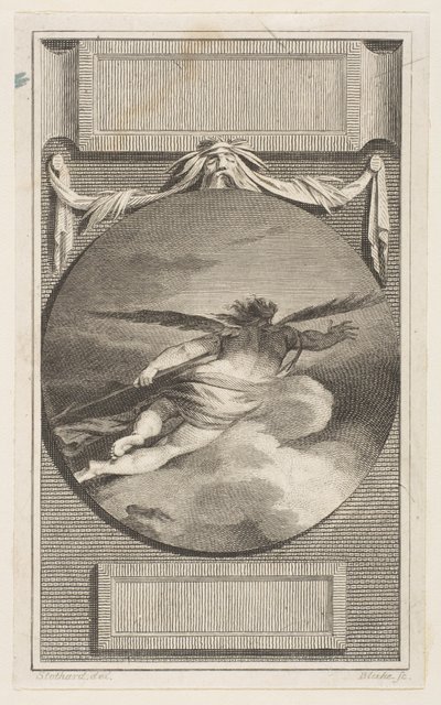 Figura alata che vola tra le nuvole da William Blake
