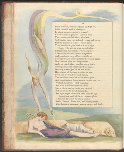 Pensieri Notturni di Young, Pagina 10, "La Malattia invade la più casta temperanza" da William Blake