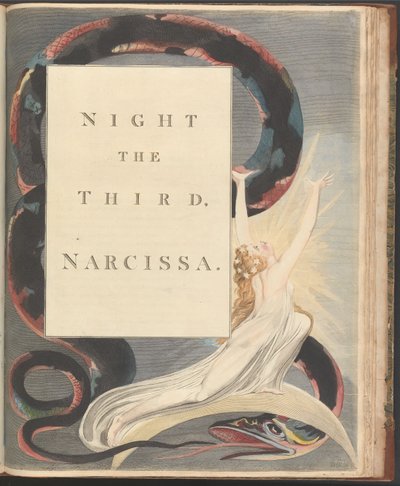 Pensieri notturni di Young, Pagina 43, La terza notte, Narcissa. da William Blake