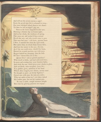 Pensieri notturni di Young, Pagina 49, "Come se il sole potesse invidiare, fermò il suo raggio" da William Blake