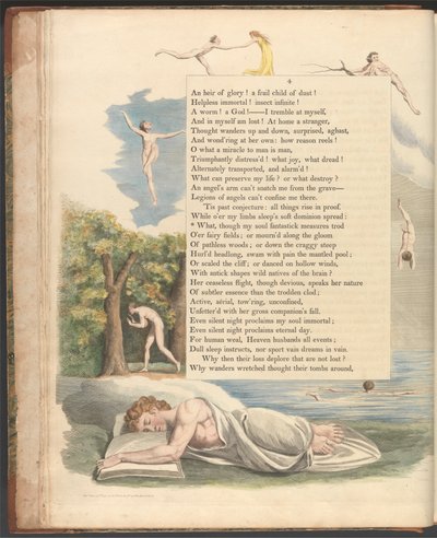 Pensieri Notturni di Young, Pagina 4, "Cosa, anche se la mia anima misurava fantasticamente" da William Blake