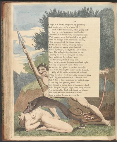 Pensieri Notturni di Young, Pagina 70, "Fino alla morte, quel grande cacciatore, li seppellisce tutti" da William Blake