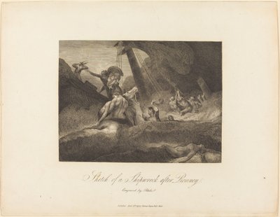 Schizzo di un naufragio da William Blake after George Romney