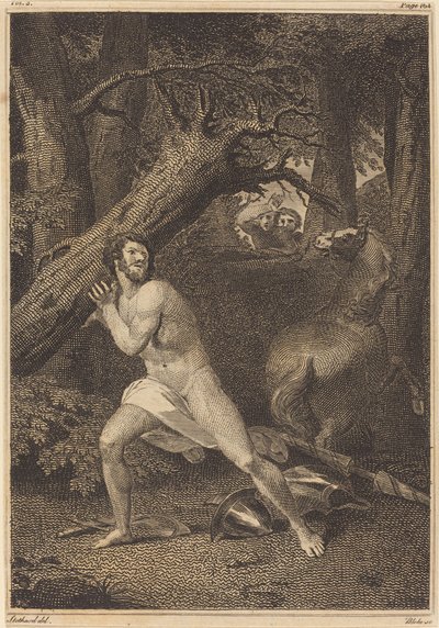 Orlando in Furia che Strappa Alberi da William Blake after Thomas Stothard