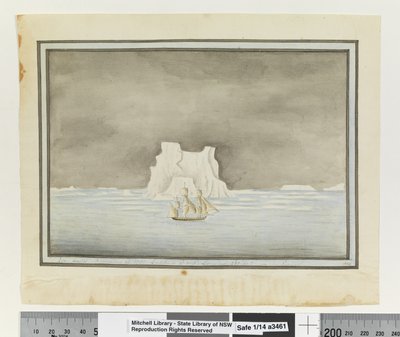 Opp. p. 147. `Ghiaccio passato il 25 novembre 1788. Latitudine 57 gradi 30 minuti sud. Longitudine 288 gradi 00 minuti est nel Sirius