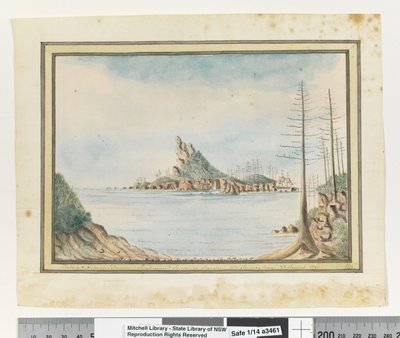 Opp. p. 211. `Isole Phillip e Nepean. Justinian e Surprise che entrano a Sydney Bay. 23 agosto 1790