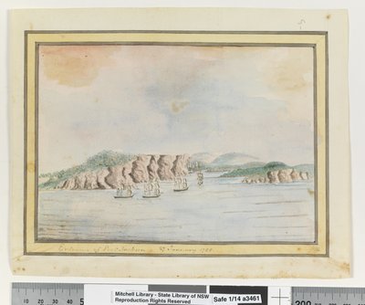 Ingresso di Port Jackson 27 gennaio 1788, c.1802 da William Bradley