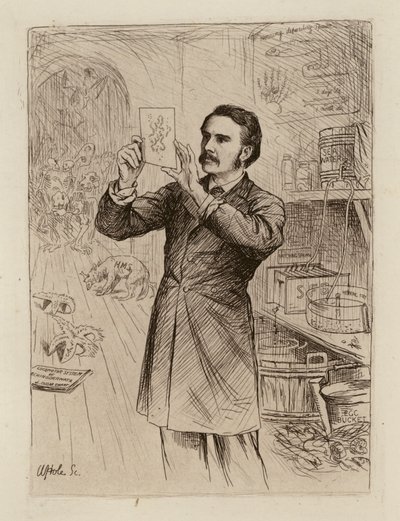 James Cossar Ewart, Professore di Storia Naturale (incisione) da William Brassey (after) Hole