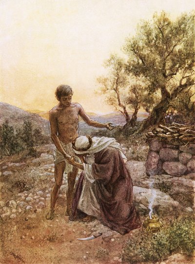 Abramo e Isacco sul monte Moriah da William Brassey Hole