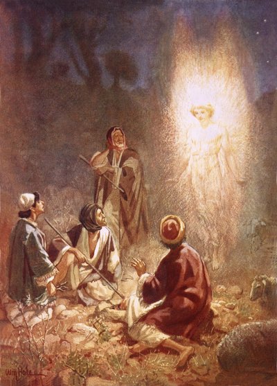 Un angelo annuncia ai pastori di Betlemme la nascita di Gesù da William Brassey Hole