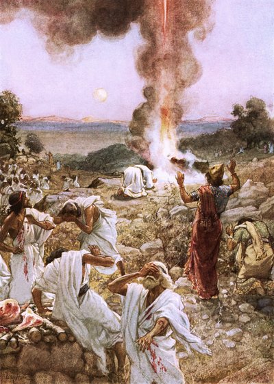 Il sacrificio di Elia sul monte Carmelo da William Brassey Hole