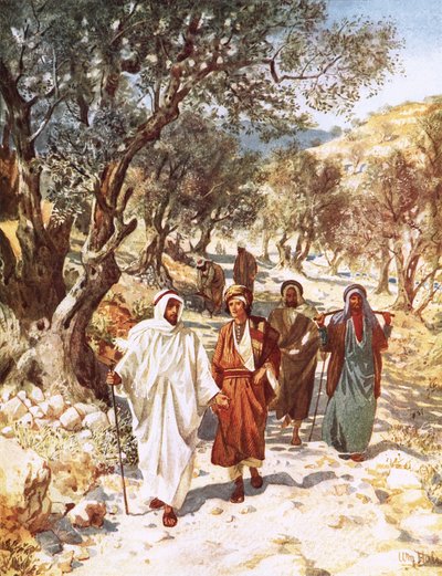 Gesù e i suoi discepoli in viaggio verso la Galilea da William Brassey Hole