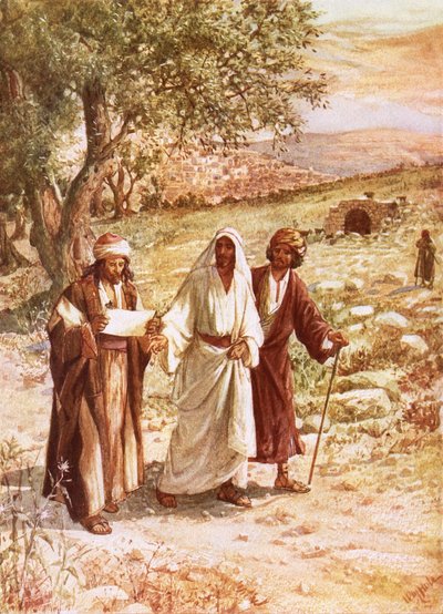 Gesù appare a due discepoli sulla strada per Emmaus da William Brassey Hole