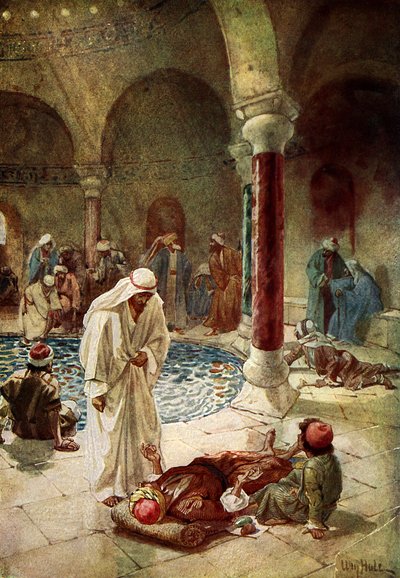 Gesù guarisce un uomo malato - Bibbia da William Brassey Hole