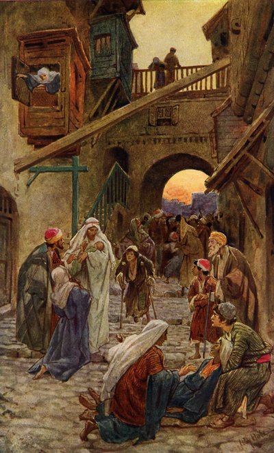 Gesù compie miracoli a Cafarnao - Bibbia da William Brassey Hole