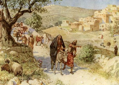Re Davide in fuga da Gerusalemme viene maledetto da Simei da William Brassey Hole