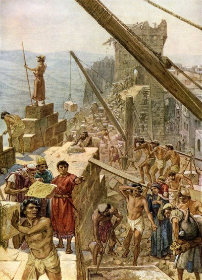 Ricostruzione delle mura di Gerusalemme sotto Neemia da William Brassey Hole