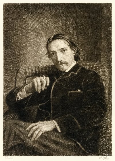 Robert Louis Stevenson (1850-1894) autore britannico noto per i suoi libri bestseller L