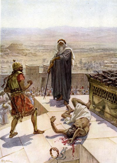 Samuele uccide Agag a Gilgal - Bibbia da William Brassey Hole