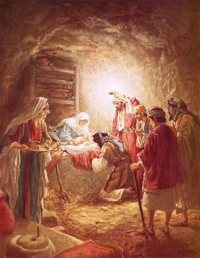I pastori trovano il bambino Gesù nella mangiatoia da William Brassey Hole