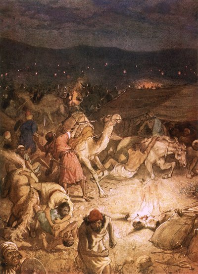 La spada del Signore e di Gedeone. Panico nel campo dei Madianiti da William Brassey Hole