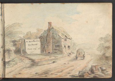 Paesaggio con borgo e carro da William Brockedon