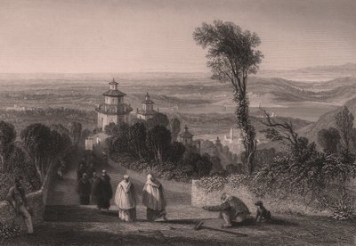 Vista dal Sacro Monte a Varese, Lombardia, Italia, incisione su acciaio di T Willmore da un disegno di William Brockedon da William Brockedon