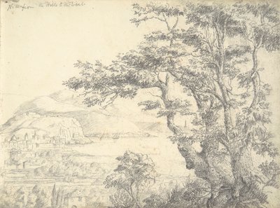 recto: Una vista di Nizza dalle colline a ovest da William Brockedon