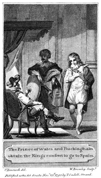 Il Principe di Galles e Buckingham ottengono il consenso del Re per andare in Spagna da William Bromley