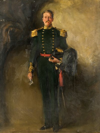 Un uomo in uniforme verde degli arcieri scozzesi da William Bruce Ellis Ranken