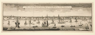 La prospettiva sud della città di New York in Nord America da William Burgis