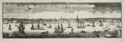 La prospettiva sud della città di New York, in Nord America, 1761 da William Burgis