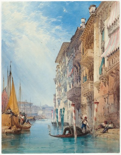 Una gondola sul Canal Grande, Venezia da William Callow