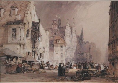 Un mercato di strada a Gand da William Callow
