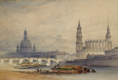 Dresda dal fiume Elba, 1853 da William Callow