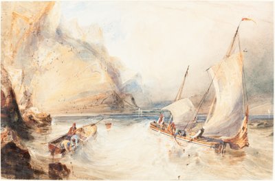 Barche da Pesca Francesi al Largo di una Costa Rocciosa da William Callow