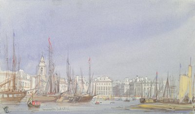Marsiglia, navi nel porto interno, 28 luglio 1836 da William Callow