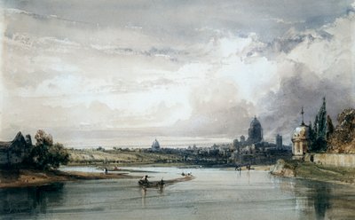 Parigi vista da lontano, c1835-1900 da William Callow