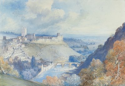 Castello e città di Richmond, Yorkshire da William Callow