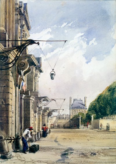 Rue de Rivoli, vicino alle Tuileries, Parigi, 1831 da William Callow