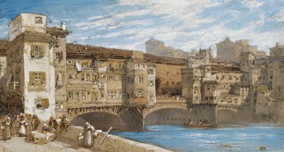Il Ponte Vecchio, Firenze, 1877 da William Callow