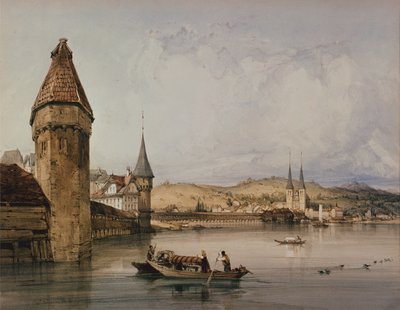 Città di Lucerna, sul lago dei Quattro Cantoni da William Callow