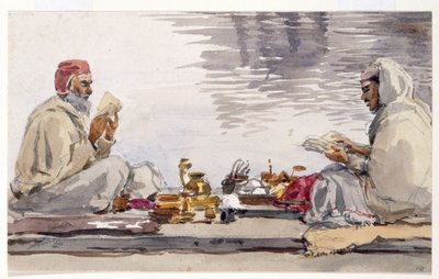 Due uomini santi che leggono il Granth Saheb, Umritsar da William Carpenter
