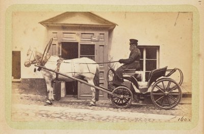 [Uomo che guida una carrozza trainata da cavalli] da William Carrick